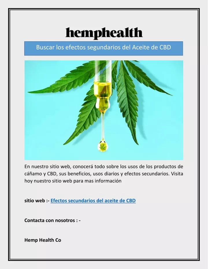 buscar los efectos segundarios del aceite de cbd