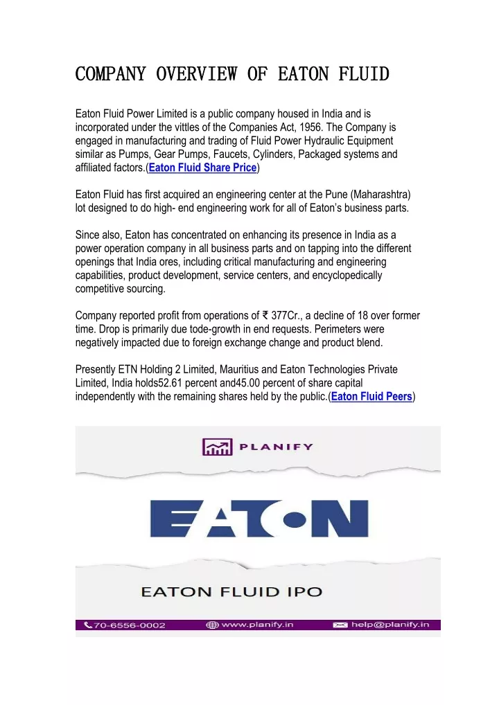 company overview of company overview of eaton