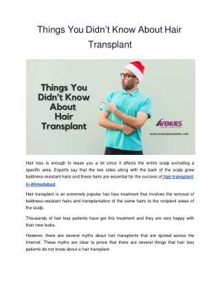 Things You Didn’t Know About Hair Transplant