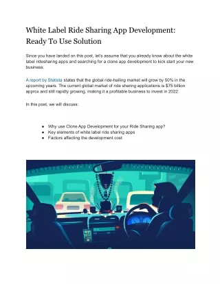 White Label Ride Sharing App Development_ Ready To Use Solution