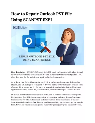 Topic- How to Repair Outlook PST file Using SCANPST (2)