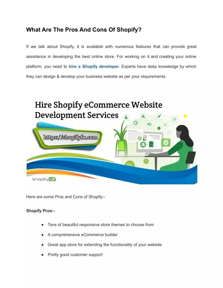 what are the pros and cons of shopify