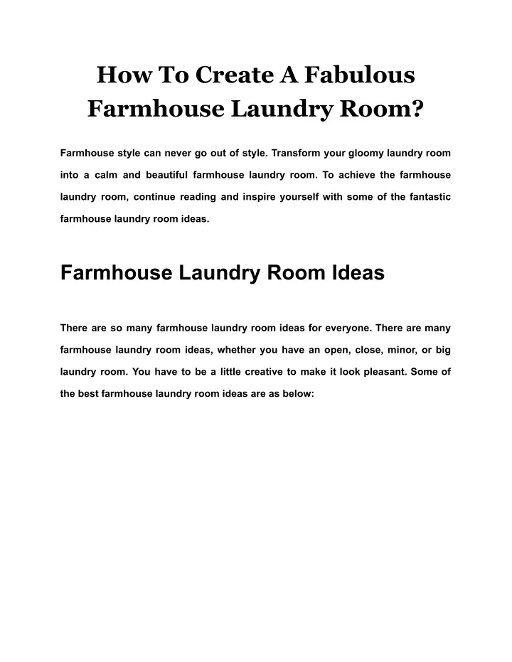 how to create a fabulous farmhouse laundry room
