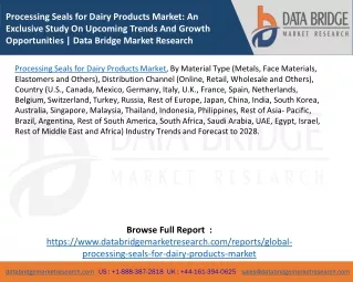 processing seals for dairy products market