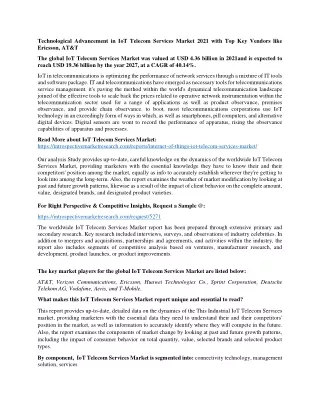 technological advancement in iot telecom services