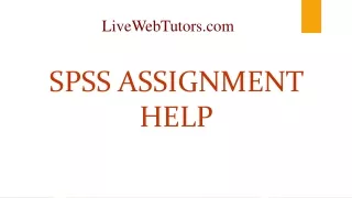 SPSS Assignment Help LiveWebTutors