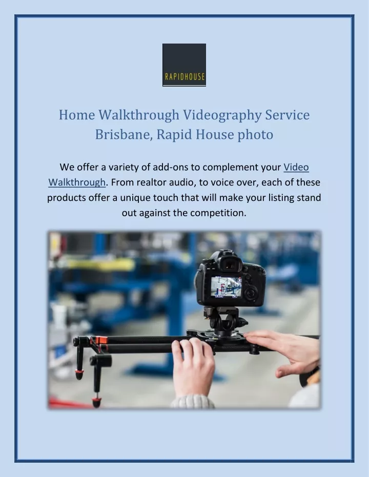 home walkthrough videography service brisbane