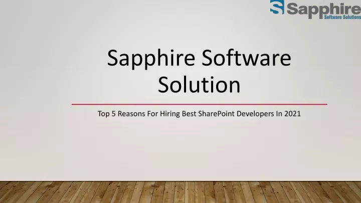 sapphire software solution