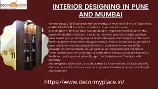 INTERIOR DESIGNING IN PUNE AND MUMBAI