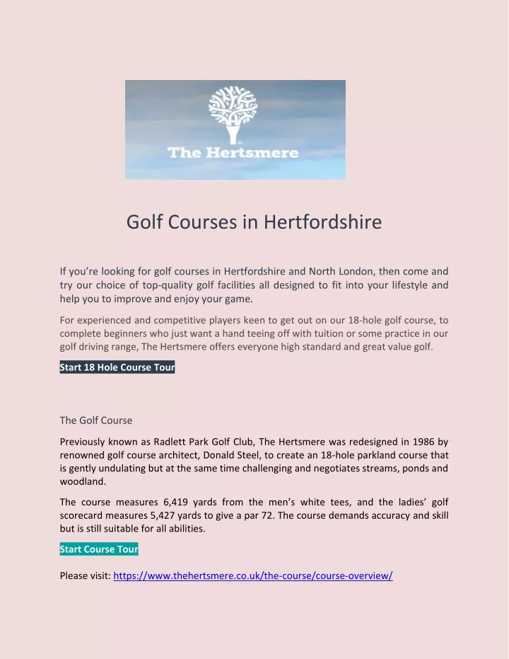 golf courses in hertfordshire