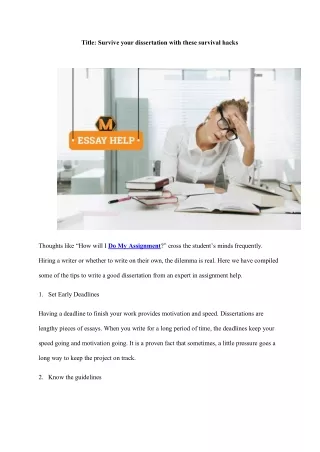 title survive your dissertation with these