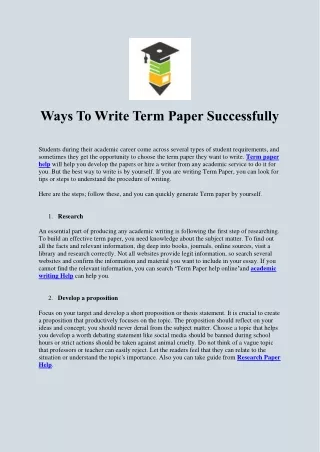 ways to write term paper successfully
