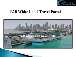 b2b white label travel portal