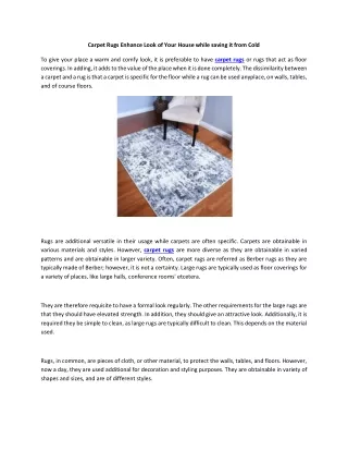 carpet rugs enhance look of your house while