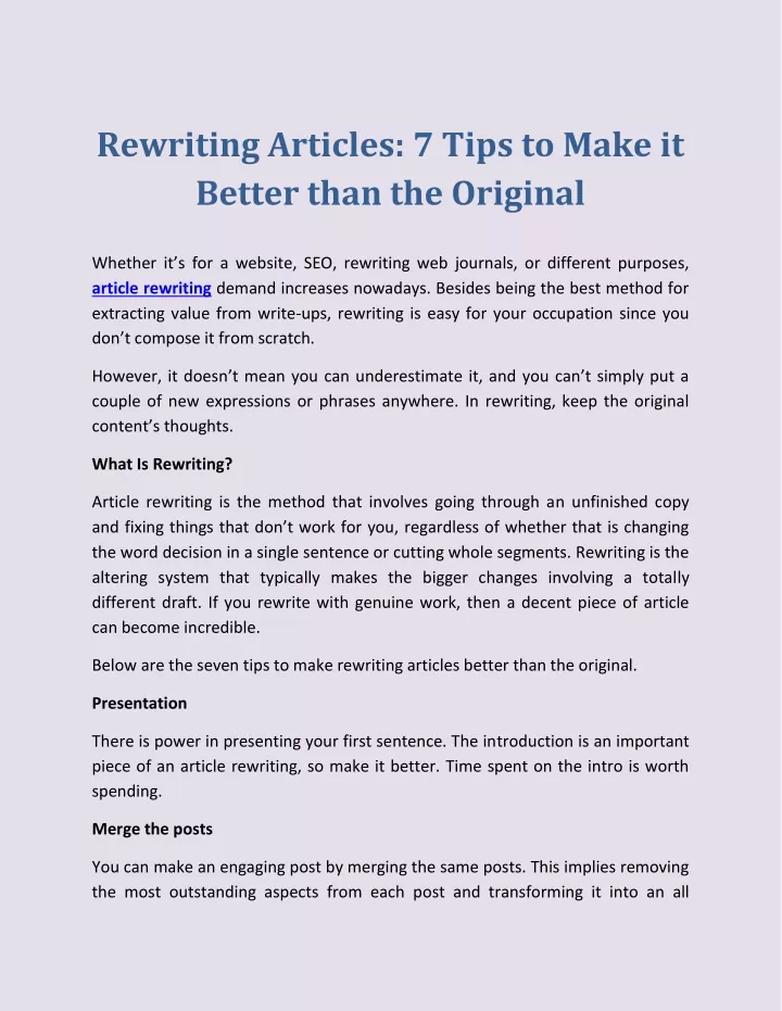 rewriting articles 7 tips to make it better than