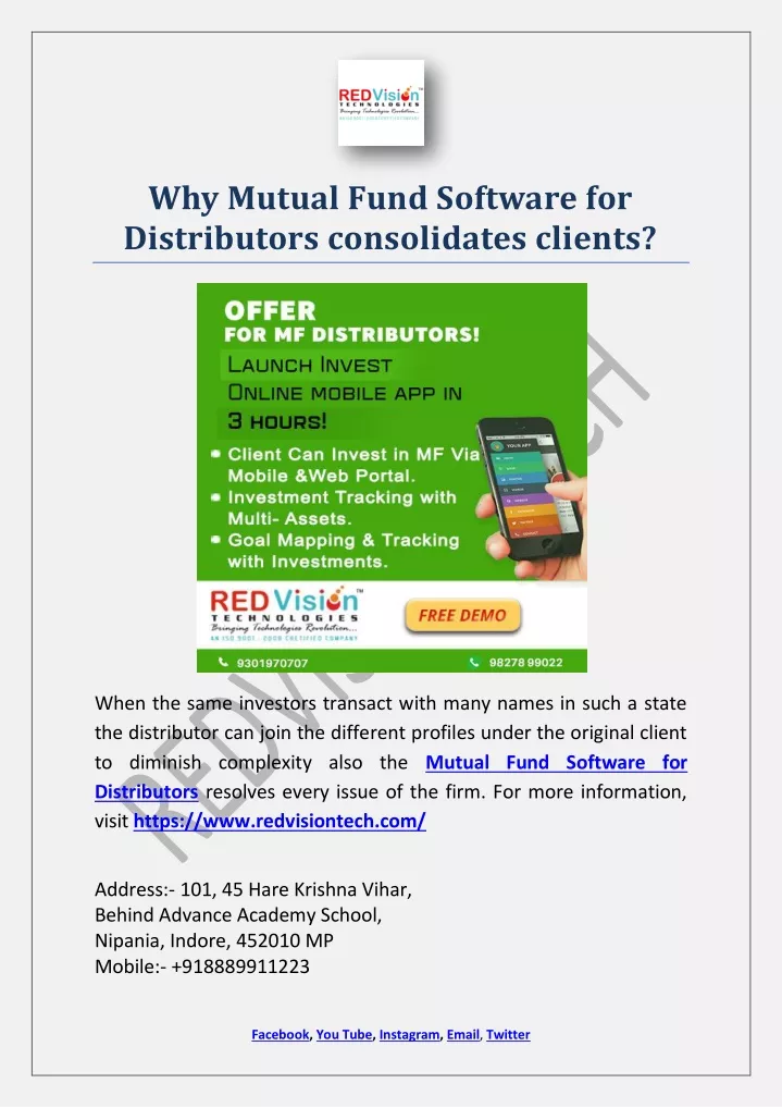 why mutual fund software for distributors