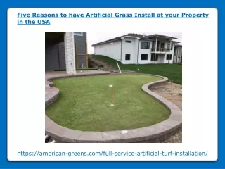 Reasons to have Artificial Grass Install at your Property