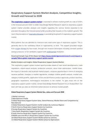 respiratory support system market analysis