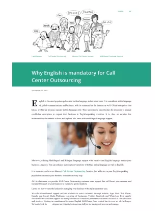 Why English is mandatory for Call Center Outsourcing