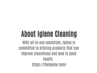 About  Igiene Cleaning