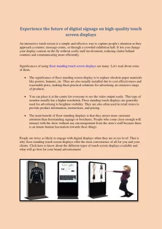experience the future of digital signage on high