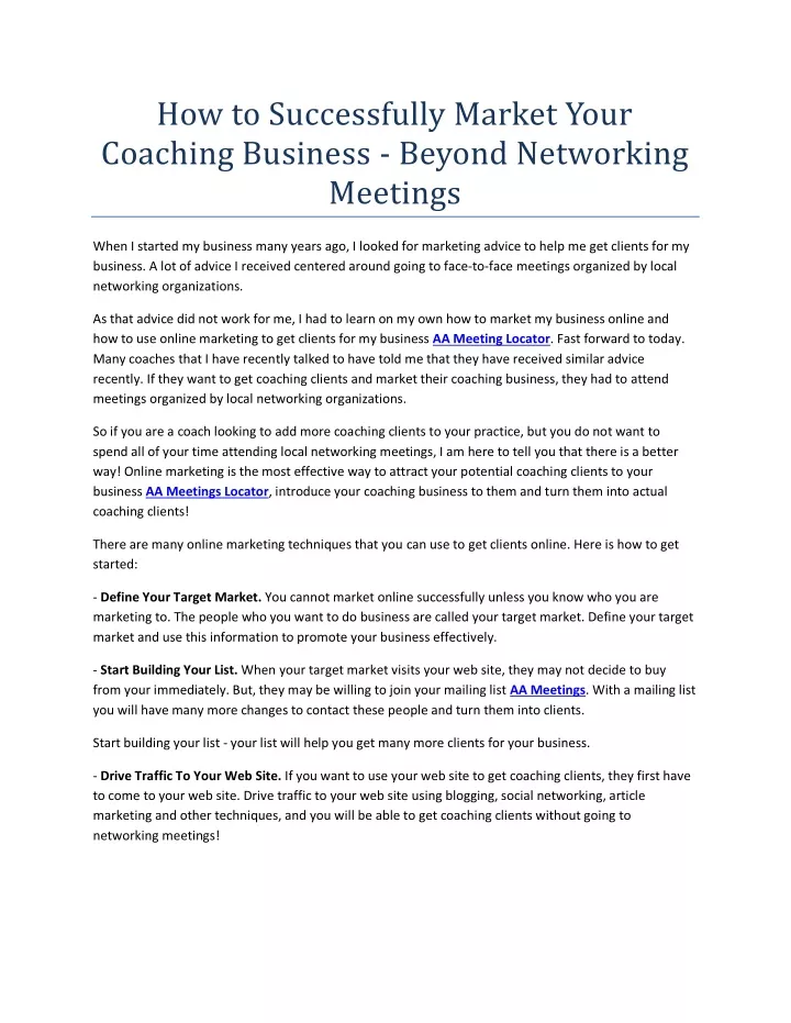 how to successfully market your coaching business