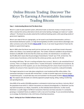 online bitcoin trading discover the keys