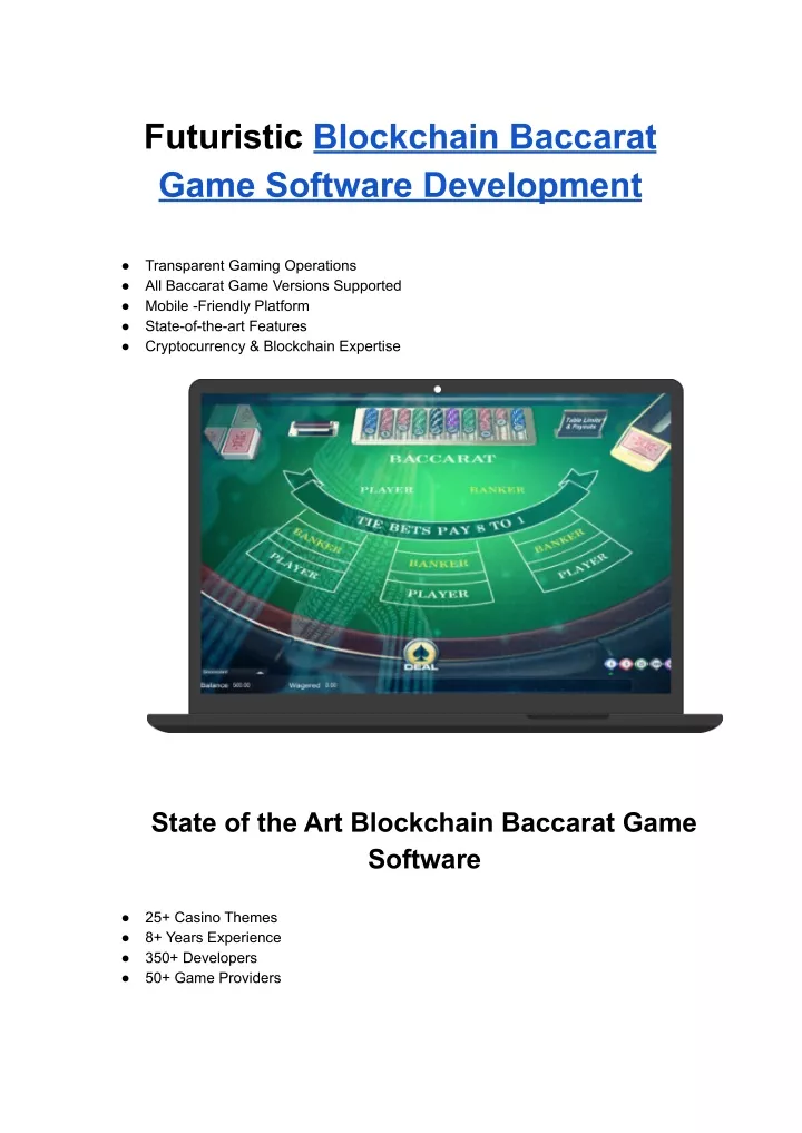 futuristic blockchain baccarat game software