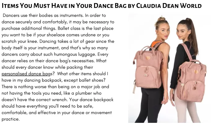 items you must have in your dance bag by claudia