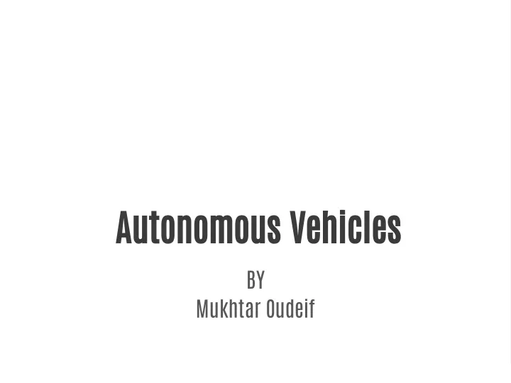 autonomous vehicles