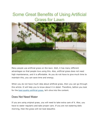 Best quality artificial grass