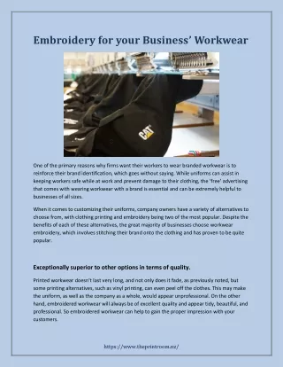 Embroidery for your Business’