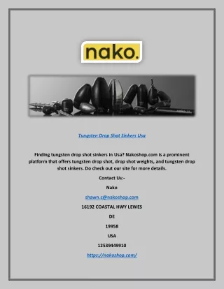 Tungsten Drop Shot Sinkers Usa | Nakoshop.com
