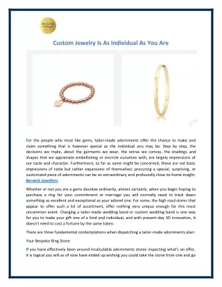 custom jewelry is as individual as you are