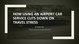 How Using an Airport Car Service Cuts Down