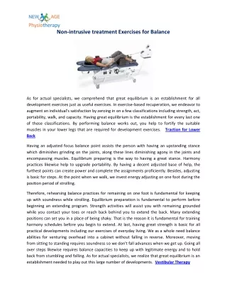 non intrusive treatment exercises for balance