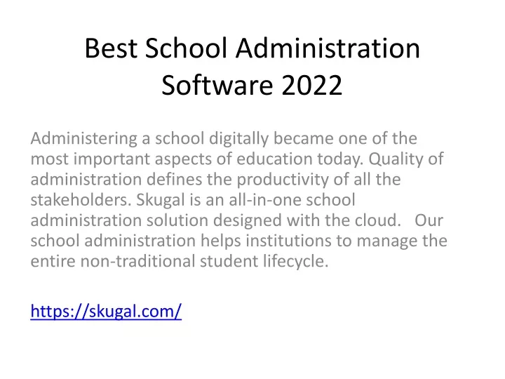 best school administration software 2022