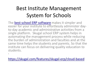 best institute management system for schools