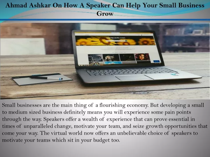 ahmad ashkar on how a speaker can help your small