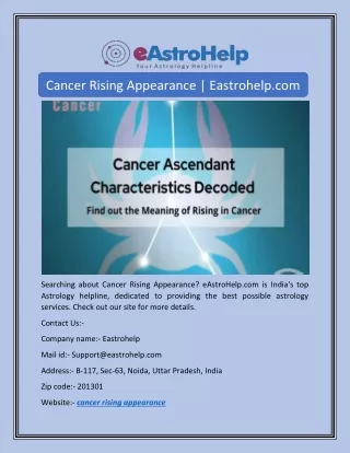 Cancer Rising Appearance | Eastrohelp.com