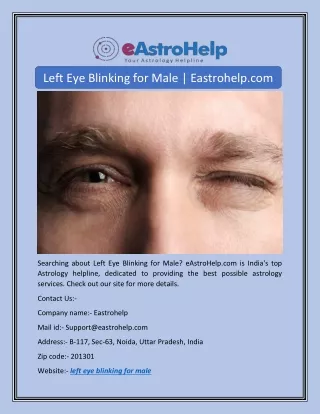 Left Eye Blinking for Male | Eastrohelp.com