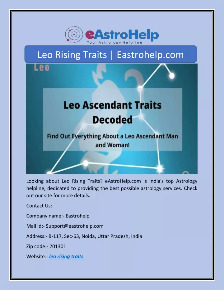 leo rising traits eastrohelp com