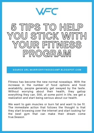 5 tips to help you stick with your fitness program