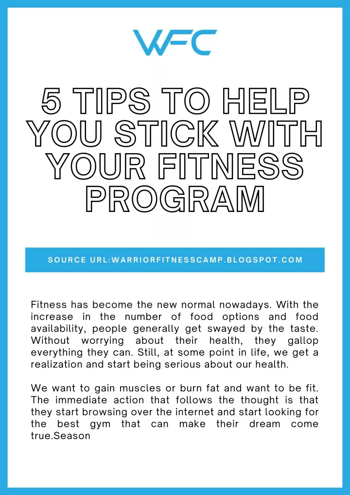 5 tips to help you stick with your fitness program