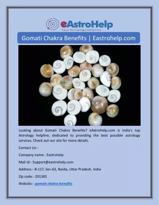 Gomati Chakra Benefits | Eastrohelp.com