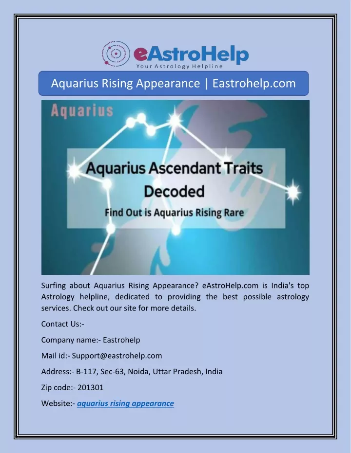 aquarius rising appearance eastrohelp com