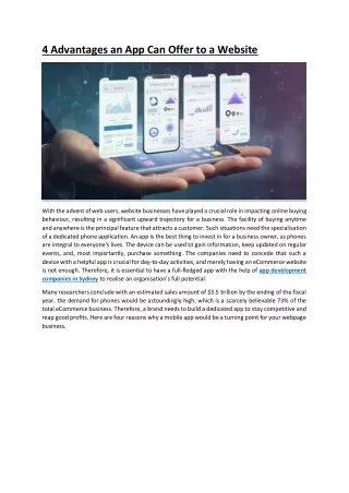 4 advantages an app can offer to a website