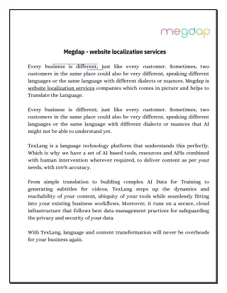Megdap - website localization services