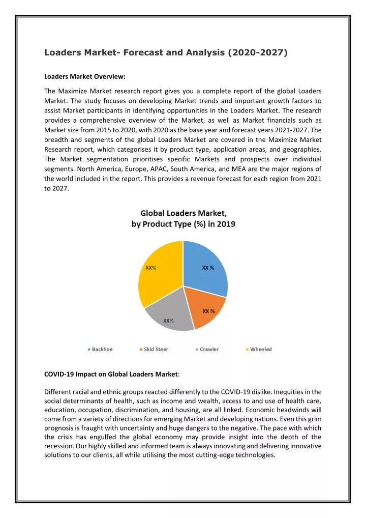 loaders market forecast and analysis 2020 2027