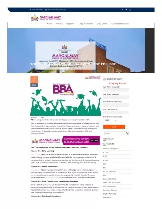 TOP 10 REASONS TO DO BBA FROM BEST COLLEGE
